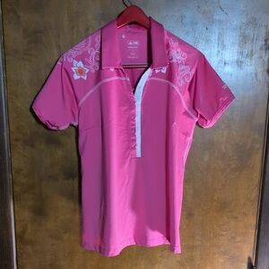 Adidas Pink ClimaCool Women's Golf Shirt Size Large